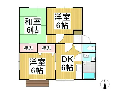 サンビレッジ上松(3DK/1階)の間取り写真