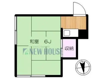 大野アパート(ワンルーム/1階)の間取り写真