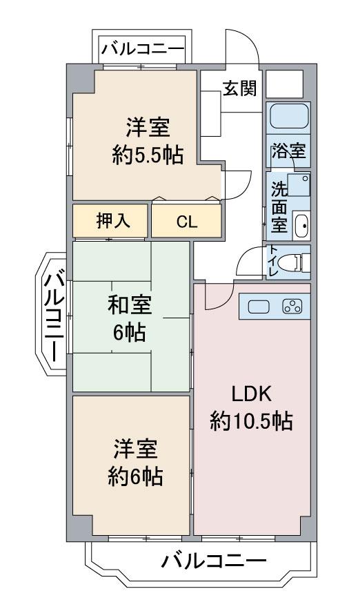 グランシャリオ(3LDK/2階)の間取り写真