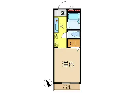 フィオーレ南太田(1K/2階)の間取り写真