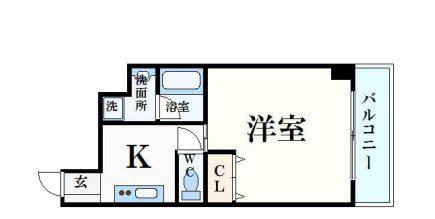 エクセル姫路(1K/2階)の間取り写真