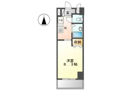 びいV堀田(1K/5階)の間取り写真