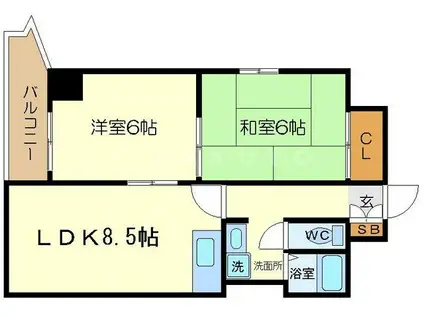 UM・HOUSE(2LDK/9階)の間取り写真