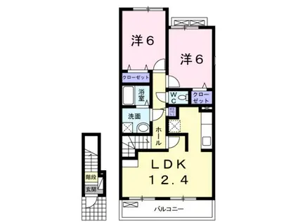 サニー・エレガンス(2LDK/2階)の間取り写真