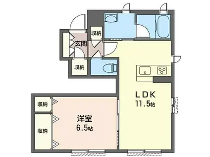クレスト トボリ II(1LDK/1階)の間取り写真