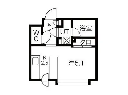 ピュア東彩館VI(1K/5階)の間取り写真