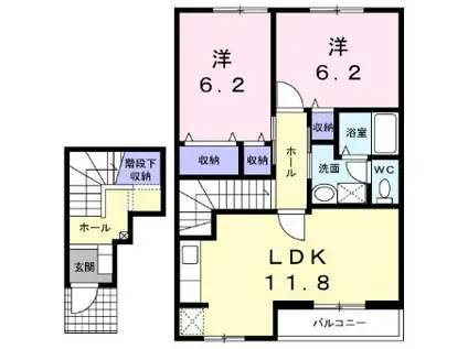 レジデンス東蒲田(2LDK/2階)の間取り写真