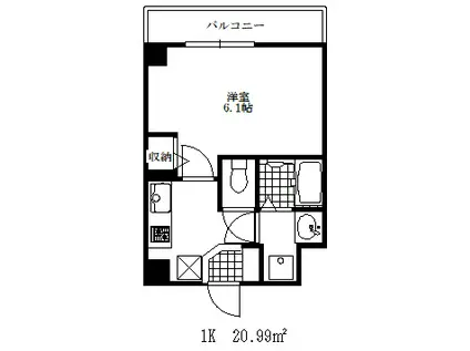 神戸国香通フュチュール(1K/2階)の間取り写真