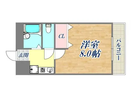 ピュア河原(1K/1階)の間取り写真