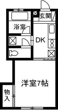 Kコーポ(1K/2階)の間取り写真