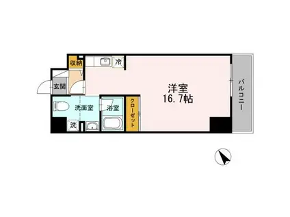 ジェイ・エス・ティ横浜東(1K/6階)の間取り写真