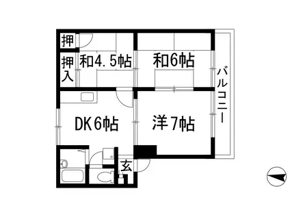 ロイヤルクイーンズパーク池田(3DK/2階)の間取り写真
