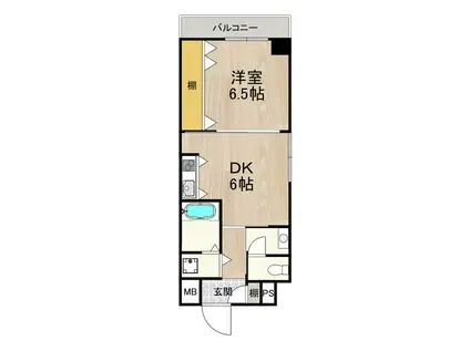 テンフォーティー(1DK/3階)の間取り写真