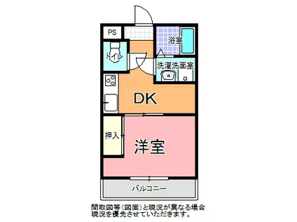 エクセル堀町(1DK/4階)の間取り写真