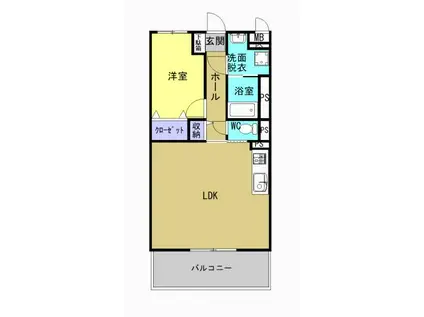 AI V(1LDK/3階)の間取り写真