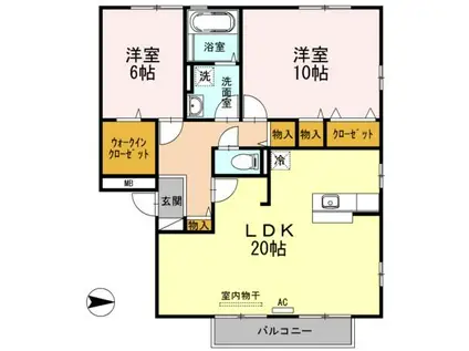 シャルルIII(2LDK/2階)の間取り写真