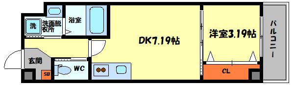 テラ我孫子西(1DK/3階)の間取り写真