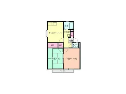 ファーストライフ板戸I(2DK/2階)の間取り写真