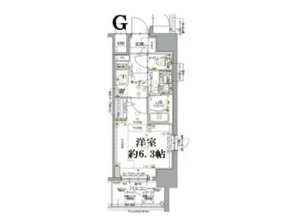 エスリードザ・ランドマーク神戸(1K/3階)の間取り写真