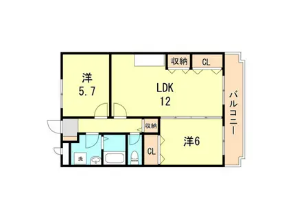 レジデンス小西(2LDK/1階)の間取り写真