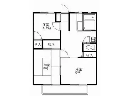 ハイツ・ラ・フォーレ(3DK/2階)の間取り写真