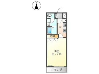 ボナール恵(1K/2階)の間取り写真