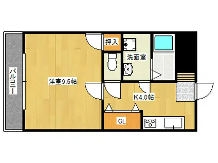 K.S TOWN(1K/2階)の間取り写真