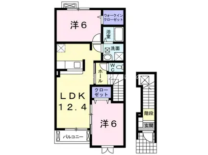 サニーヒルメゾン(2LDK/2階)の間取り写真