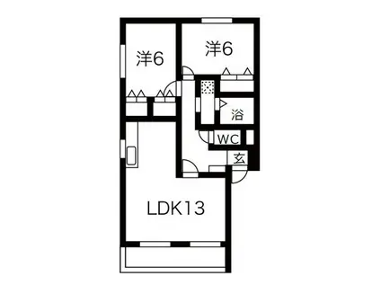 コート半田東 A棟(2LDK/2階)の間取り写真