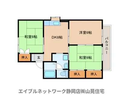 セジュールK(3DK/2階)の間取り写真