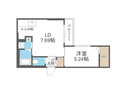SーRESIDENCE琴似本通AVANTA(1LDK/2階)の間取り写真