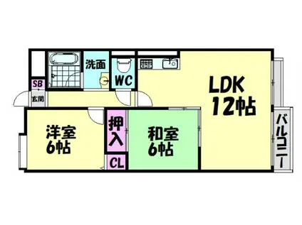 ルミネ羽衣(2LDK/2階)の間取り写真