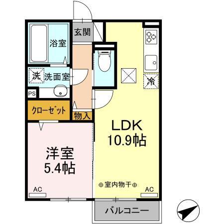 アメージングベルテ(1LDK/1階)の間取り写真
