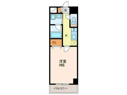 プランドール浅間町(1K/5階)の間取り写真