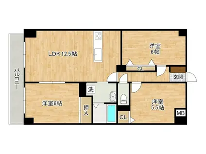 クレセール守恒(3LDK/5階)の間取り写真