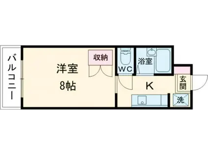 マンションリーフIII(1K/4階)の間取り写真