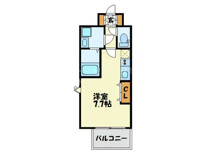 アルファシオリエンソ(1K/10階)の間取り写真