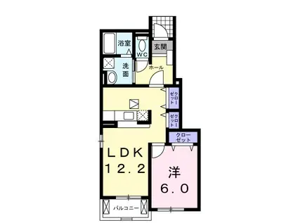 ルミエール ロジュマン(1LDK/1階)の間取り写真