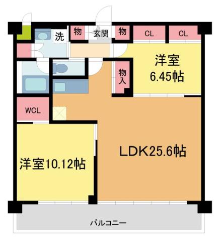 プレジオ宝塚ASIAN(2LDK/2階)の間取り写真