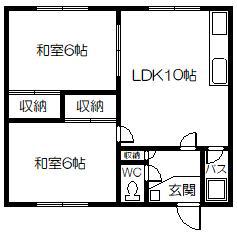 三木マンション(2LDK/1階)の間取り写真