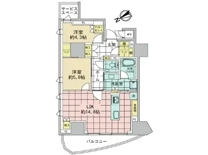 パークコート北青山(2LDK/3階)の間取り写真