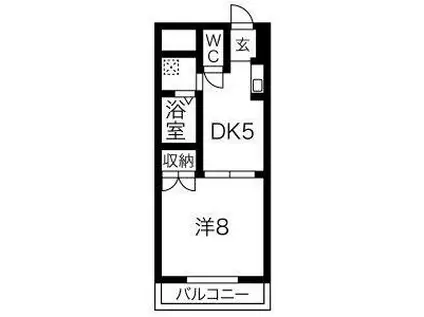 グランドールJ・S(1DK/2階)の間取り写真
