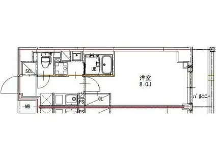 ルネサンスコート押上(1K/2階)の間取り写真