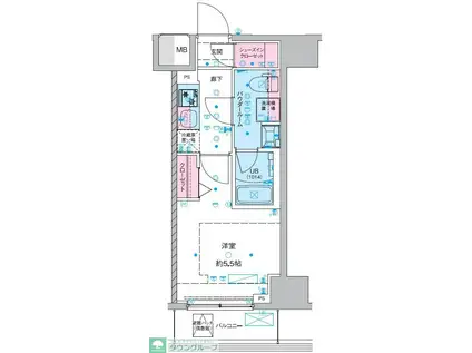 GENOVIA西川口III(1K/10階)の間取り写真
