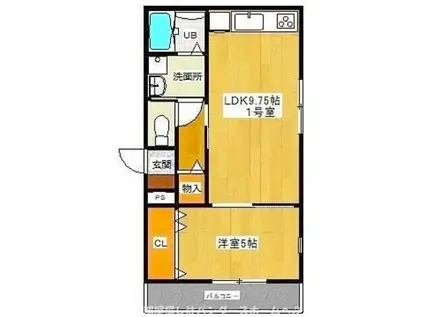 シェルグランデ招提元町II(1LDK/2階)の間取り写真