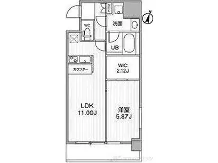 LA DOUCEUR天満(1LDK/12階)の間取り写真