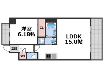 プレジオ帝塚山(1LDK/5階)の間取り写真