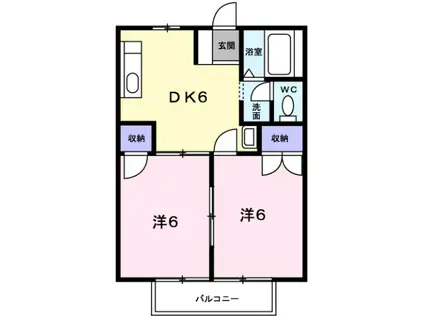 グリーンガーデンC棟(2DK/1階)の間取り写真