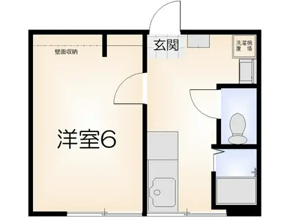 上地荘(1K/1階)の間取り写真