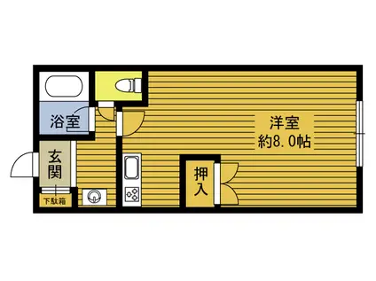 コーポかど(1K/2階)の間取り写真